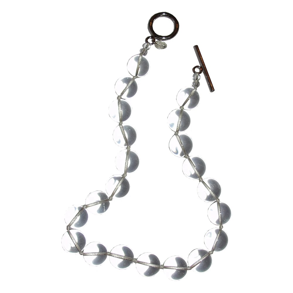 Large Pools of Light Rock Crystal Quartz Princess Bead Necklace Alberto Juan - 4