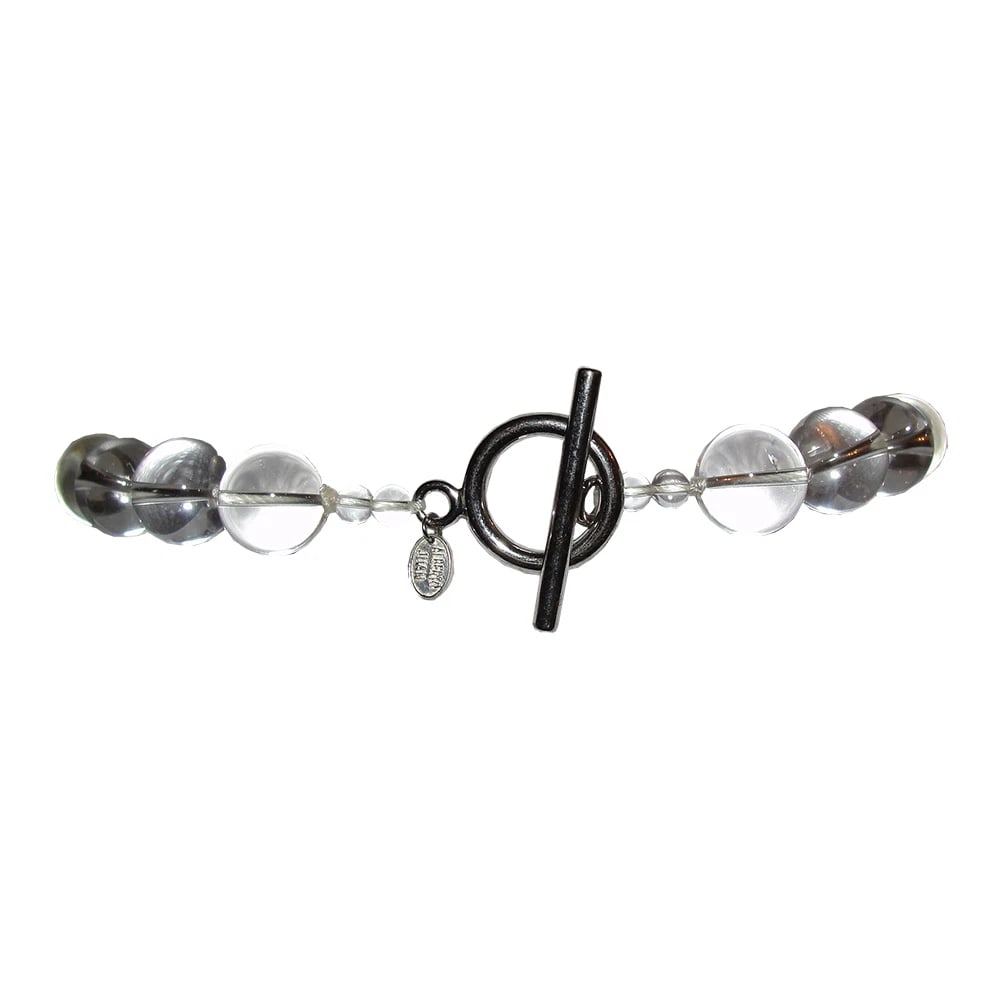 Large Pools of Light Rock Crystal Quartz Princess Bead Necklace Alberto Juan - 5