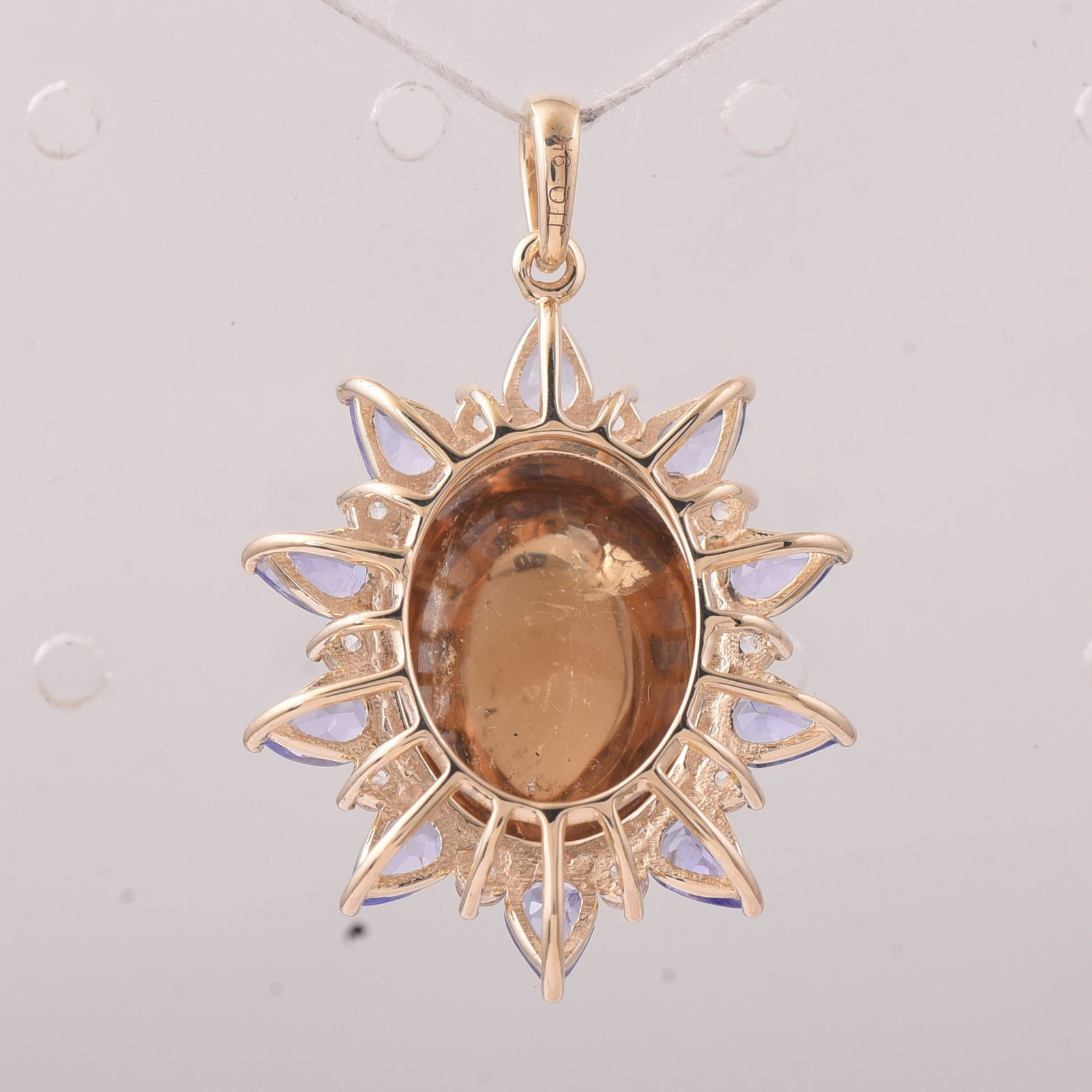 11.37 Ct Oval Tourmaline 9K Gold Pendant - 2