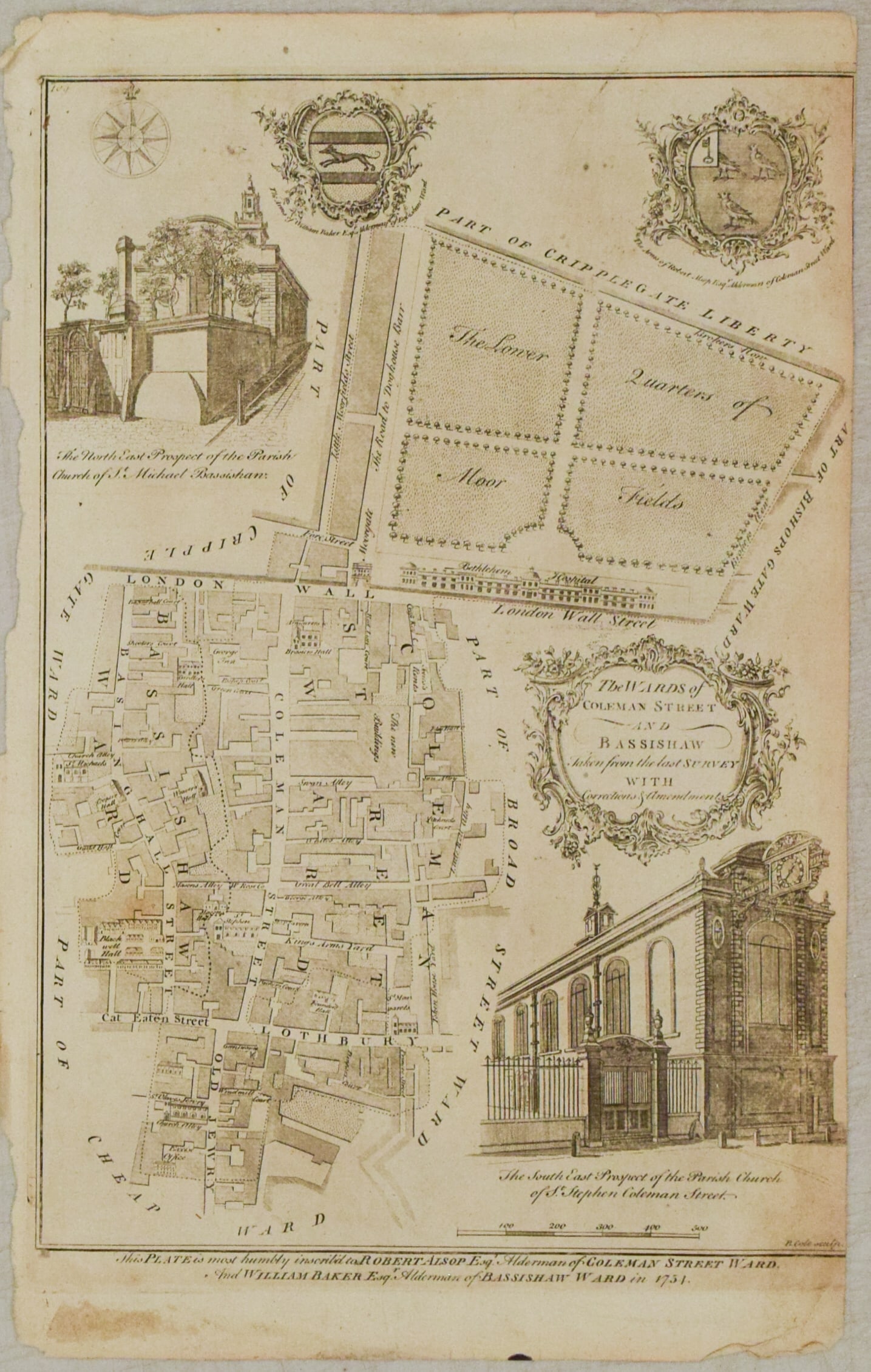 1767 London Magazine Map of "The Wards of Coleman Street and Bassishaw": Title:1767 London Magazine Map of "The Wards of Coleman Street and Bassishaw",li>Cartographer:London Magazine Year/Place:1767 c., London Map Dimension (in.):14.5 X 9.8 in. Description:This is an