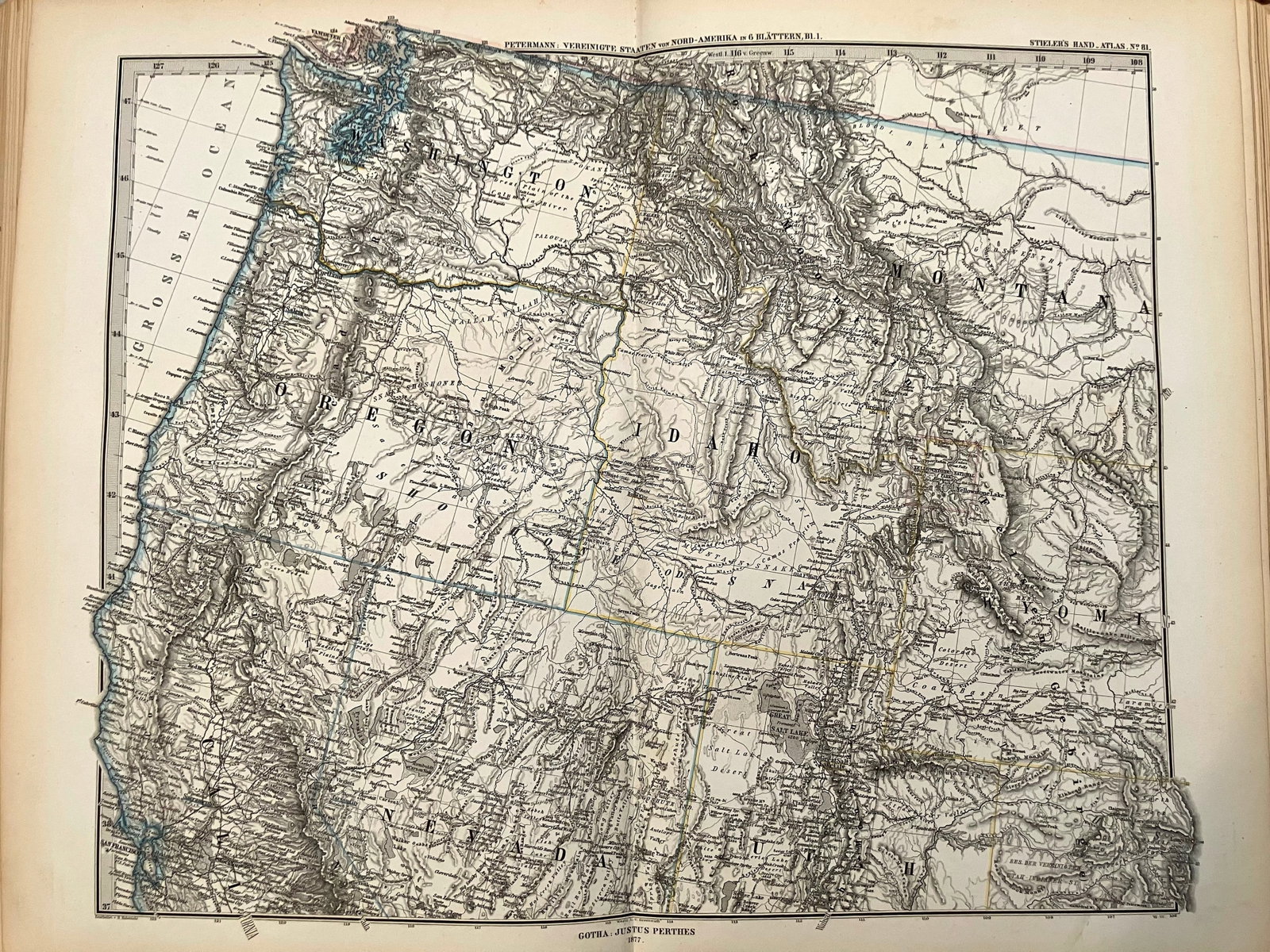 1877-8 Stieler Maps of Northwest and Southcentral US - 2