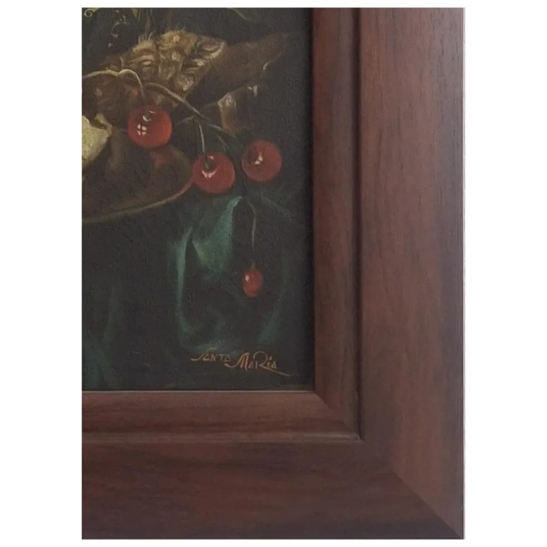 Santa Maria – 1985 Original Oil on Canvas – Elegant Still Life – Signed, Framed - 4