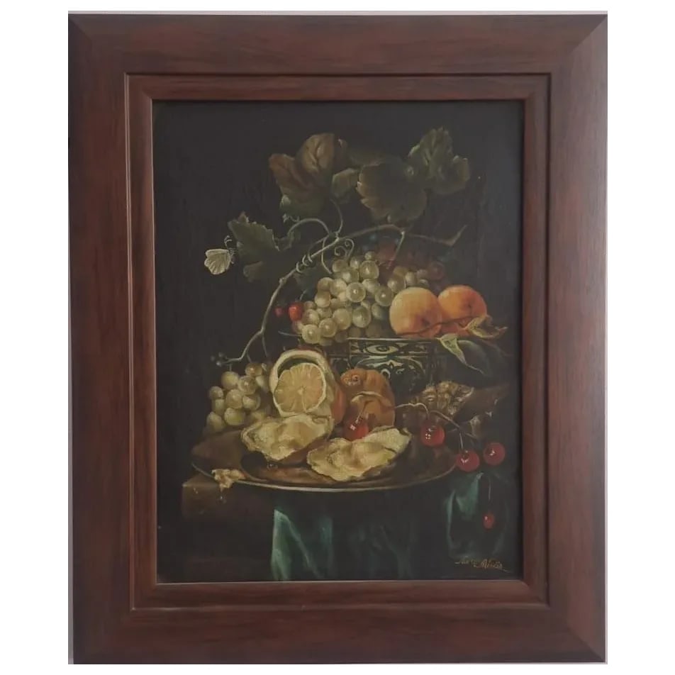 Santa Maria – 1985 Original Oil on Canvas – Elegant Still Life – Signed, Framed - 7