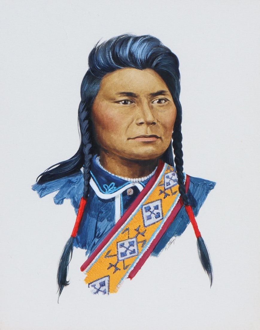 Ken Ottinger Fine Gallery watercolor/gouache painting of CHIEF JOSEPH was $6500 - 2