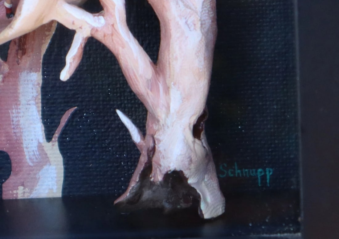 AL SCHNUPP Mixed Media Sculpture From Garden of Earthly Delight Black Box Frame - 3