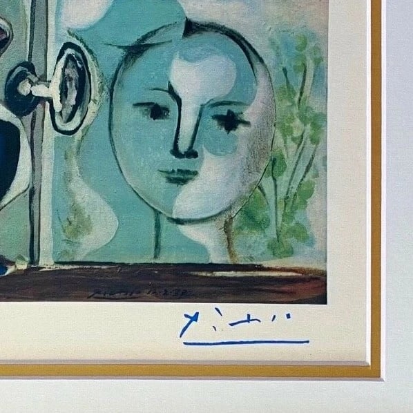 PABLO PICASSO BEAUTIFUL 1948 SIGNED SCARCE PRINT MATTED AND FRAMED - 2