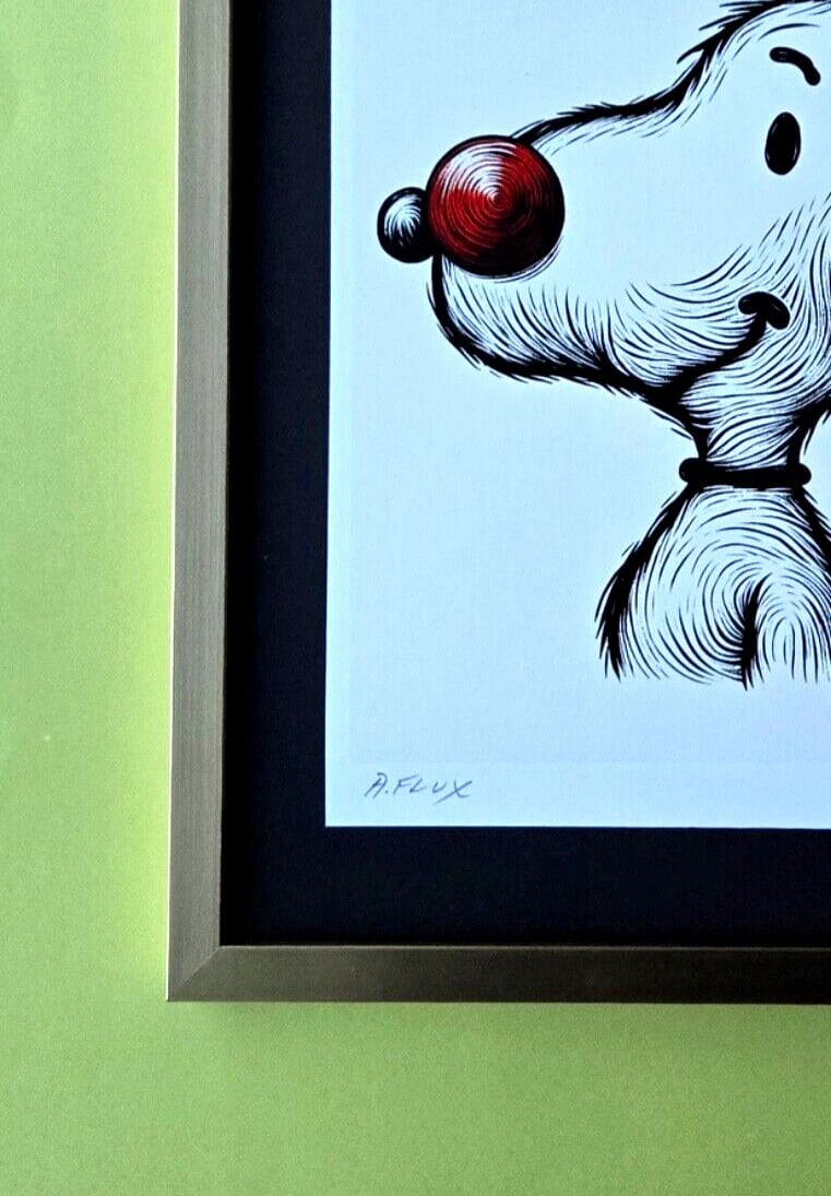 AIDAN FLUX | Hand Signed Original Print Framed | LtdEd of 69 COA | Snoopy - 4