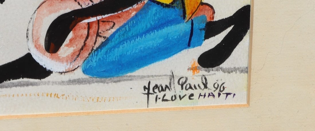 JEAN PAUL (Haitian) I LOVE HAITI Mixed Media Original Painting - 3