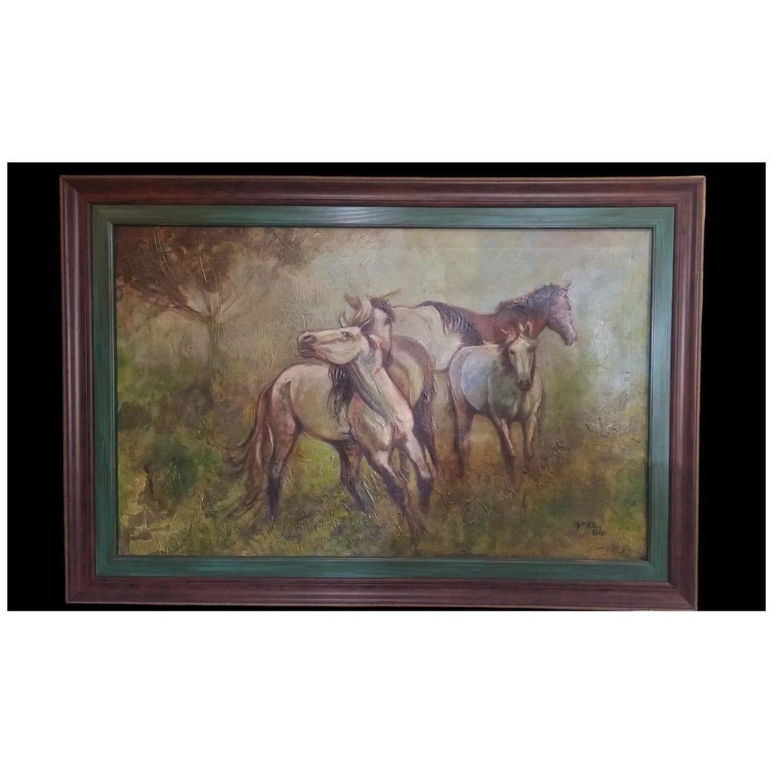 “Masterpiece ‘Horses’ by Miguel Gayo – 1984 Signed Oil – A Work of - 2