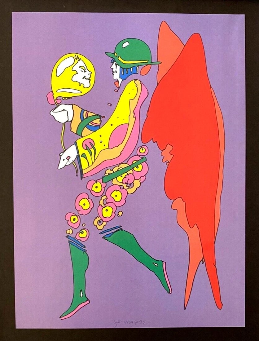 PETER MAX + BEAUTIFUL + POP ART SIGNED PRINT NEW FRAME - 2