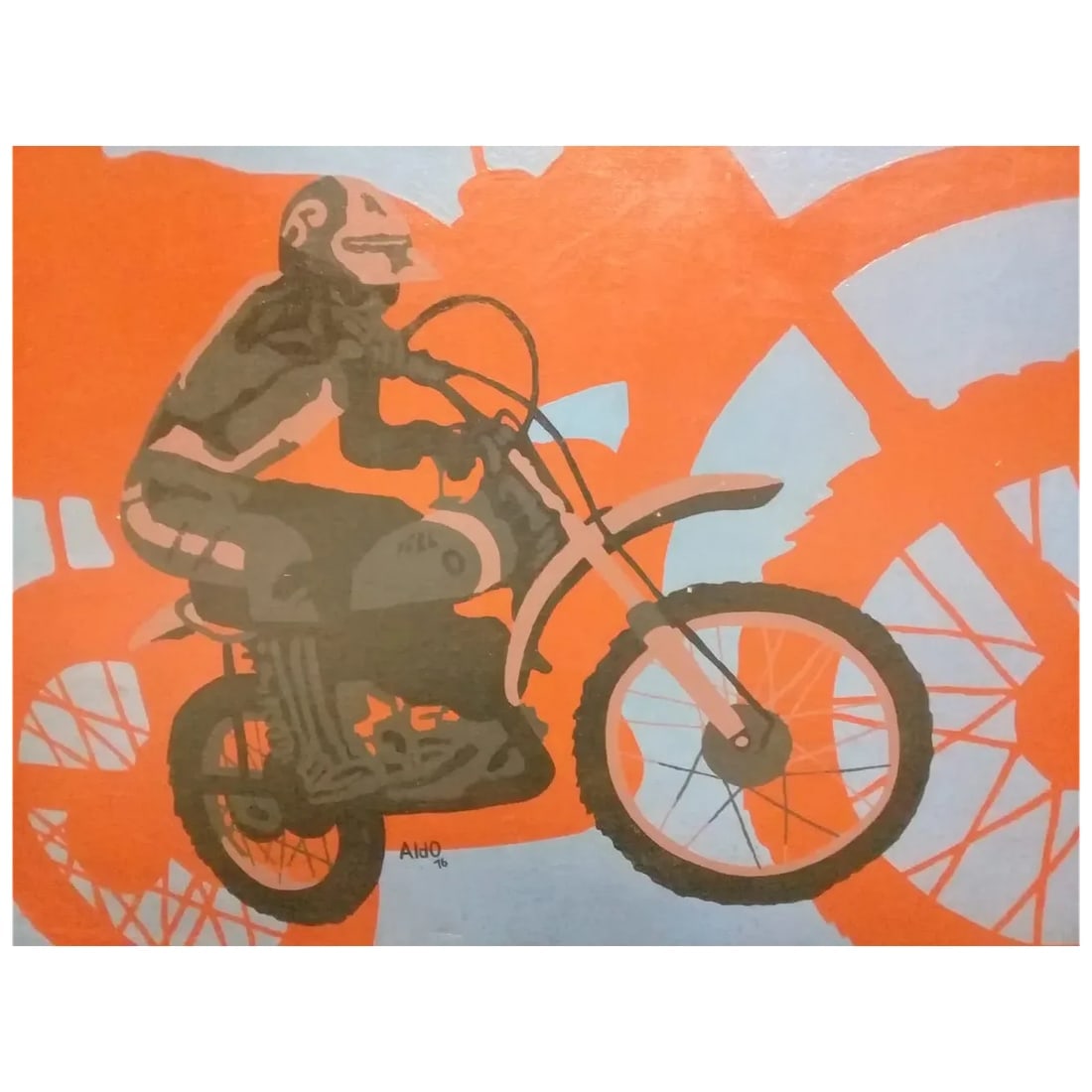 “Evel Knievel" – 1976 Pop Art Oil on Canvas ‘Éxtasis’ – Large - 3