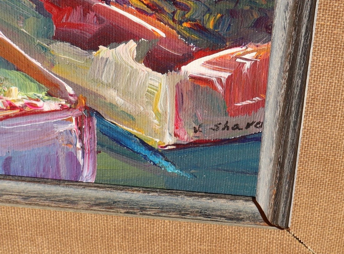 VIRGINIA SHAVER California Artist Patras Market oil painting - 3