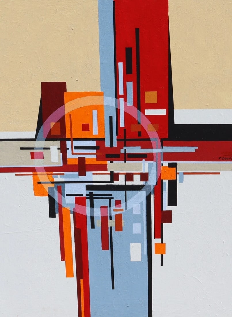 ROB COONS Original Modernist Abstract painting on canvas titled Space Notations - 2