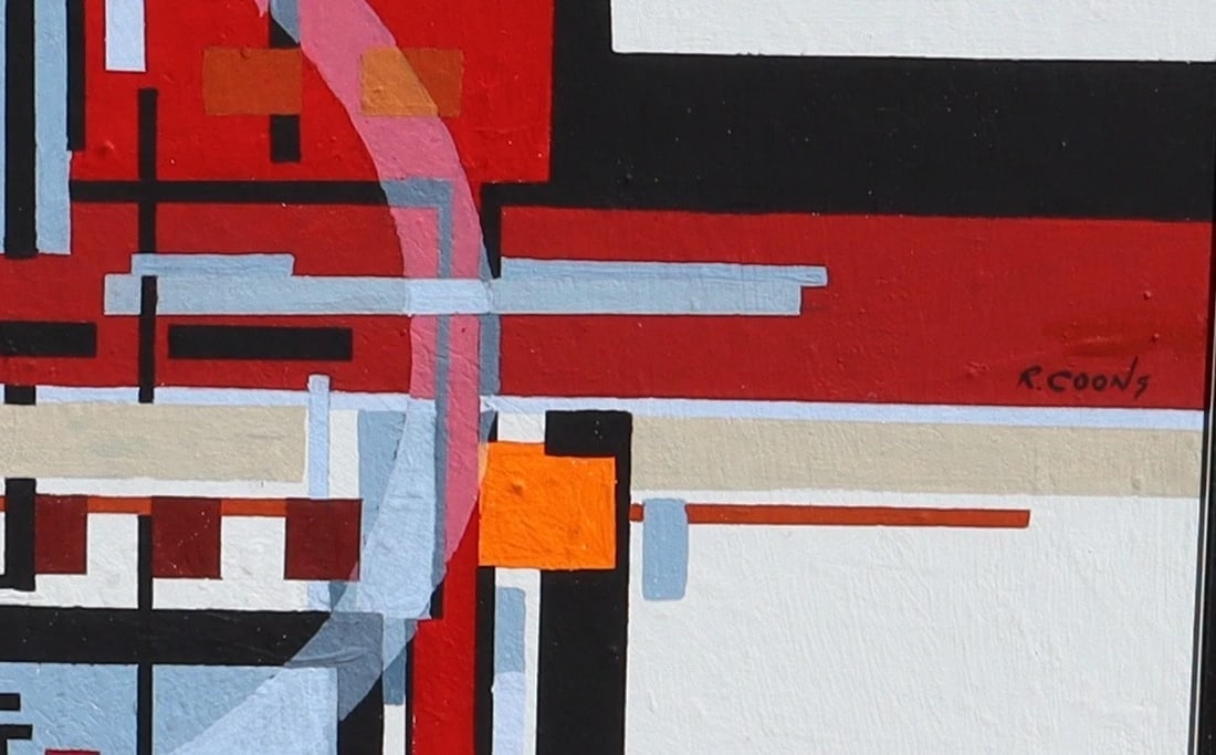 ROB COONS Original Modernist Abstract painting on canvas titled Space Notations - 3