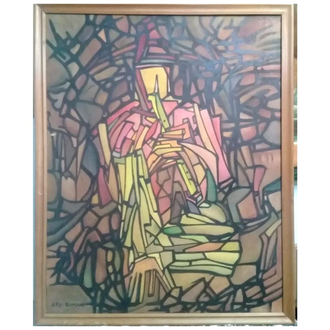 APU‑RIMAK — Figuras (1970s). Original Oil on Canvas, Signed. Masterful - 2