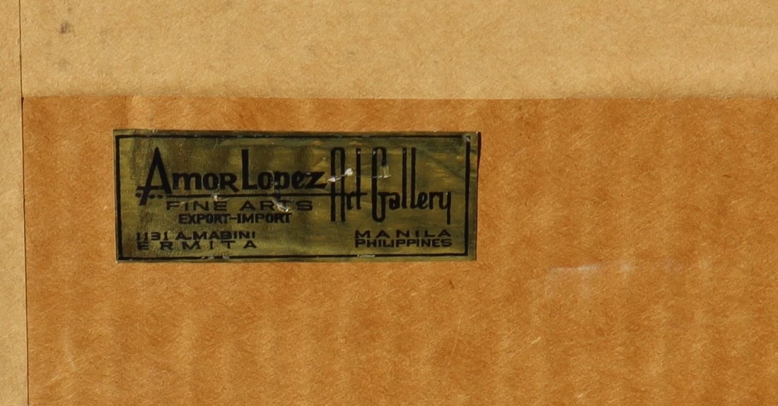 Fine Gallery Vintage 1970 Beautiful Lady Filippino Figure oil on Black Velvet - 7