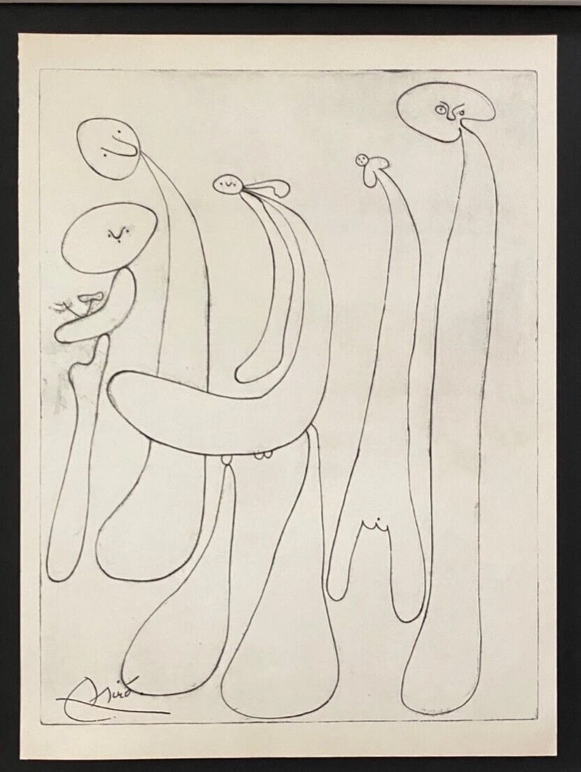 Joan Miro | Vintage 1958 Signed Colorful Print | Mounted and Framed - 2
