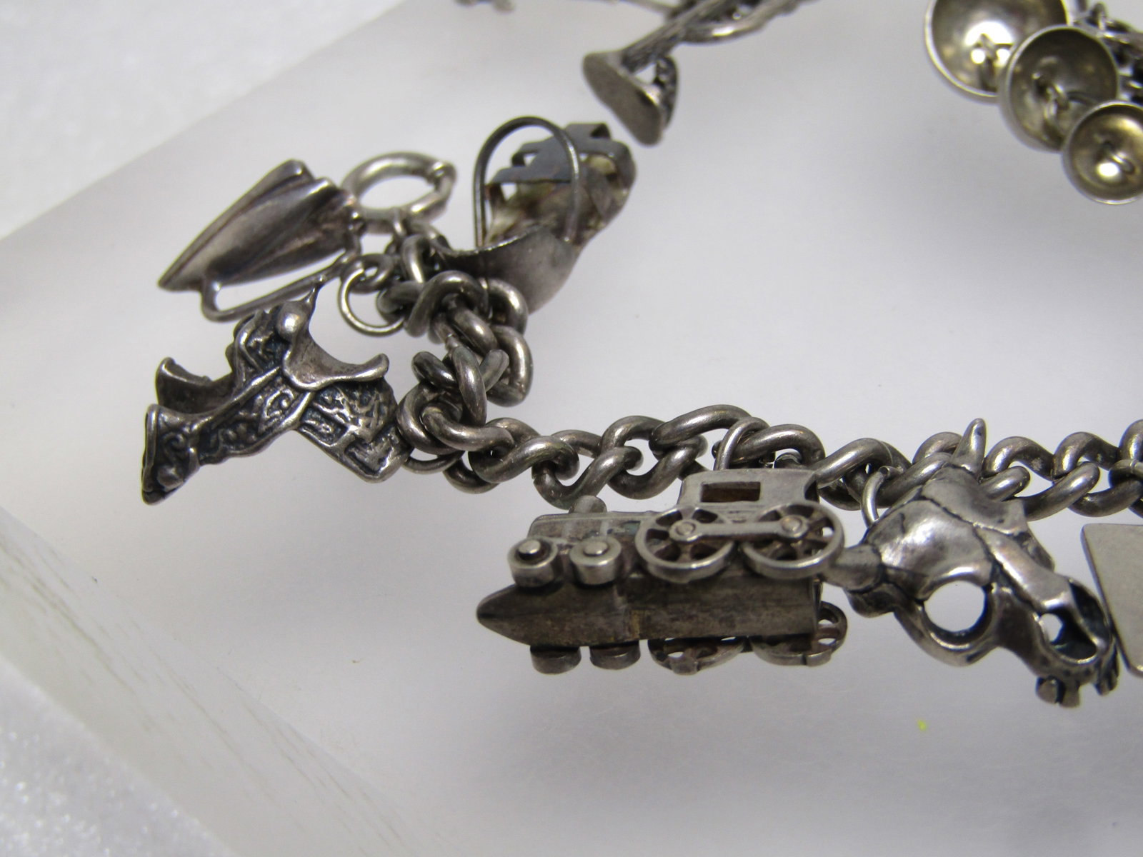 Vintage Sterling 16 Charm Bracelet,7", 1940's-1960's, Appx. 42.24 grams. - 2