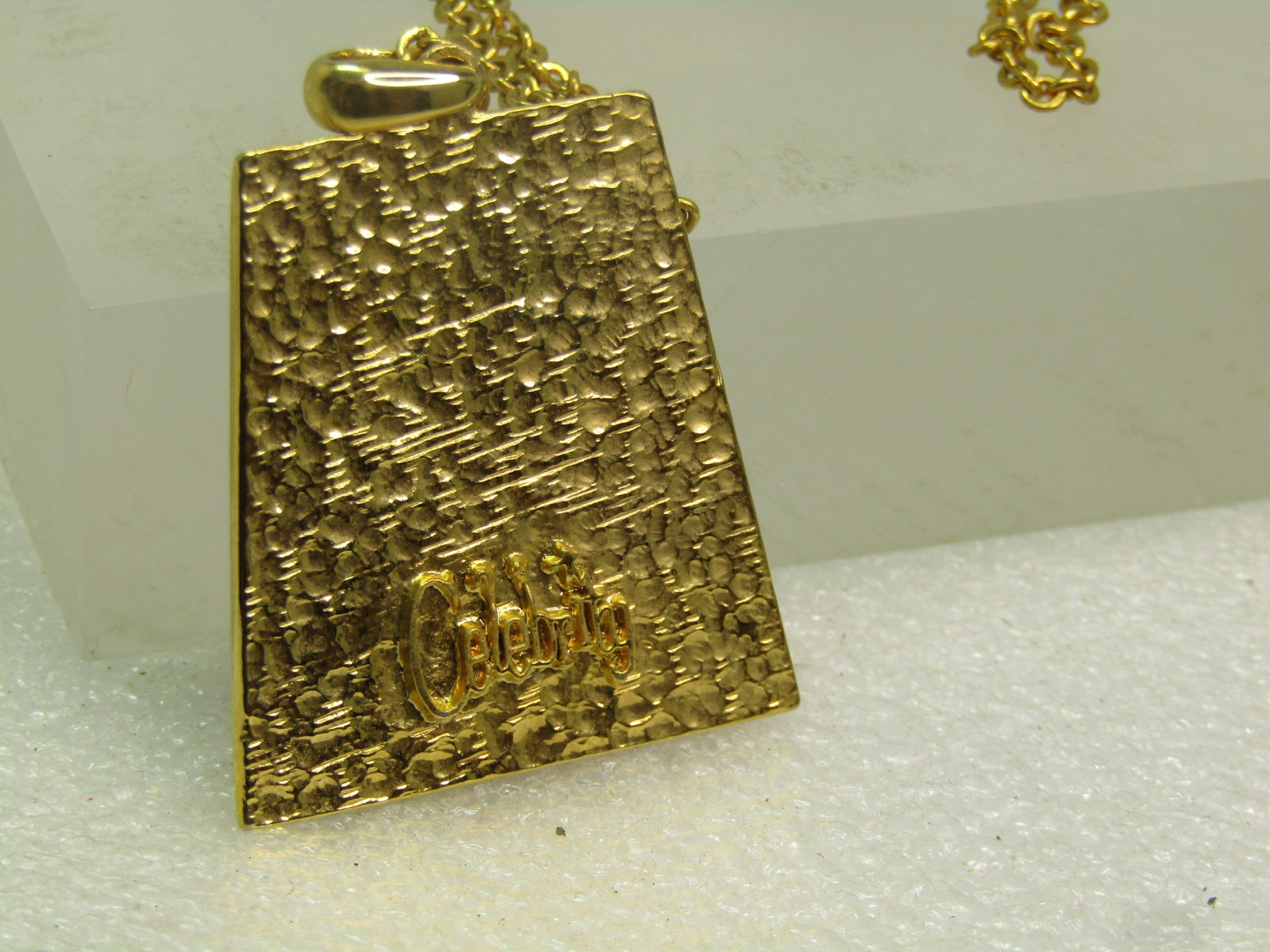 Vintage Egyptian Faux Carved Necklace, 18", Signed Celebrity, 1960's - 6