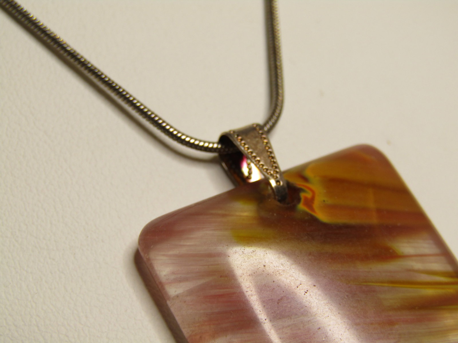 Vintage Simulated Picture Agate Necklace, 20", Southwestern Vibe, 1980's-1990's - 5