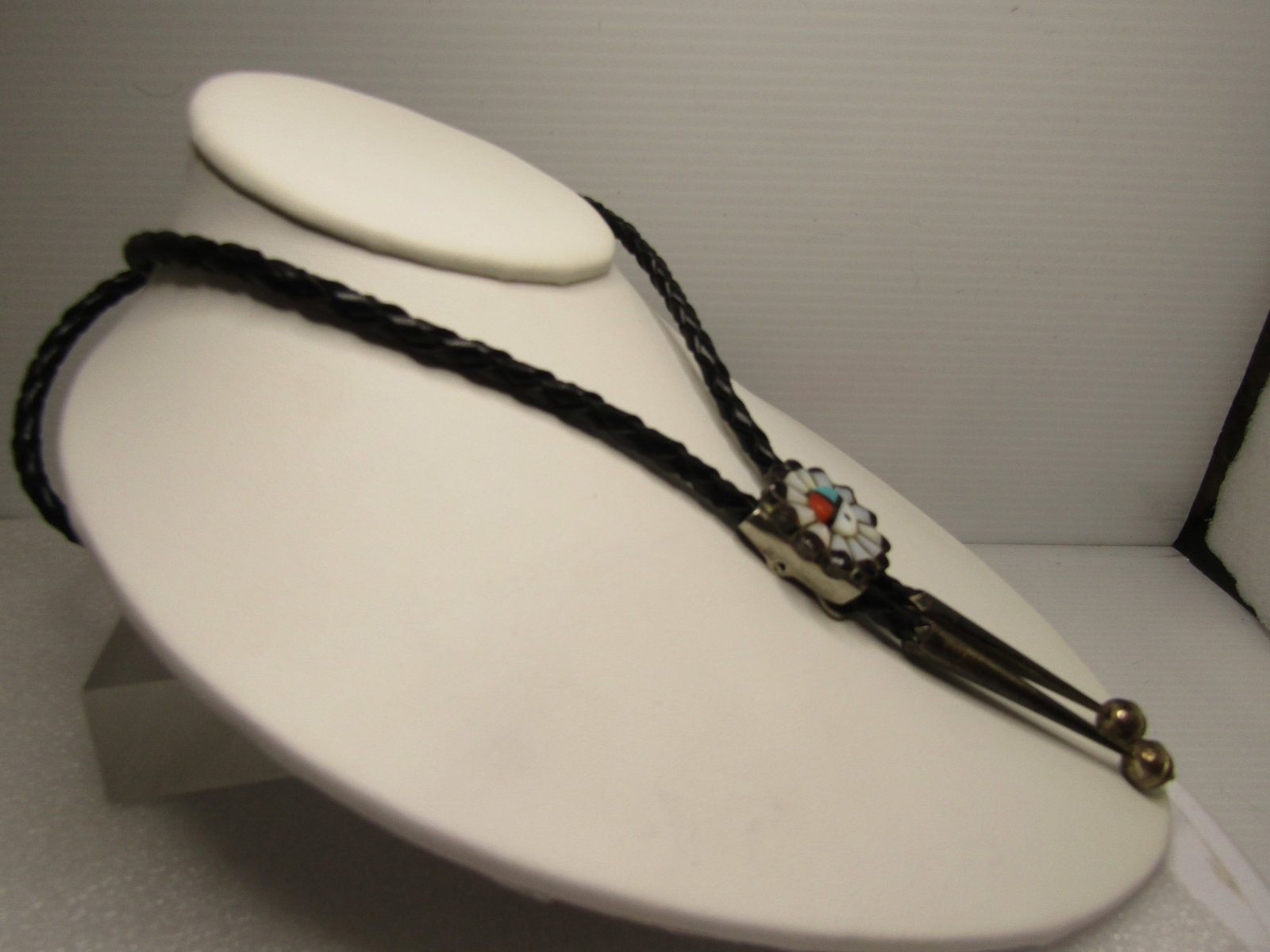 Vintage Southwestern Zuni Sun Bolo Tie, 38" , 1970's-1980's - 3