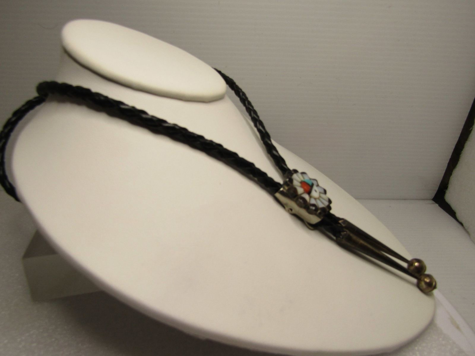 Vintage Southwestern Zuni Sun Bolo Tie, 38" , 1970's-1980's - 4