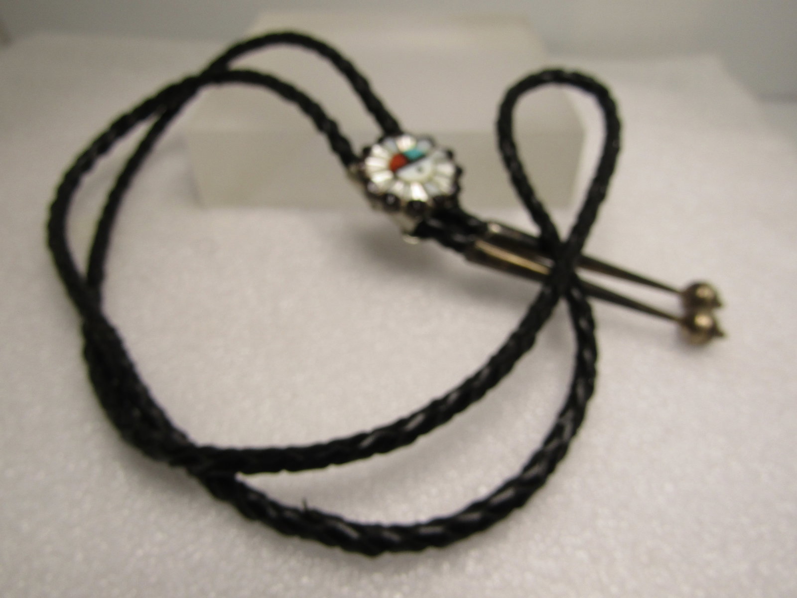 Vintage Southwestern Zuni Sun Bolo Tie, 38" , 1970's-1980's - 5
