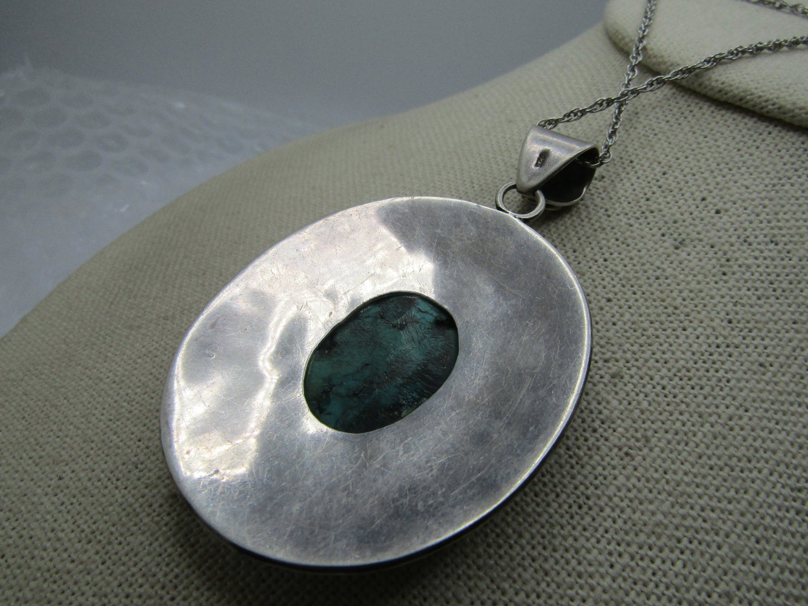 Vintage Sterling Southwestern Turquoise Coral Necklace. 18", 1980's-1990's - 6