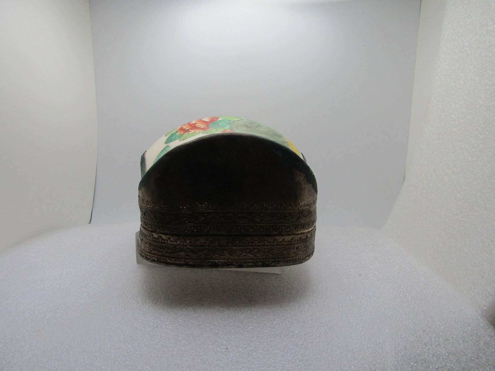 Vintage Chinese Shard Box, Birds & Flowers, 1980's or Earler 7.75", Great for Jewelry - 5