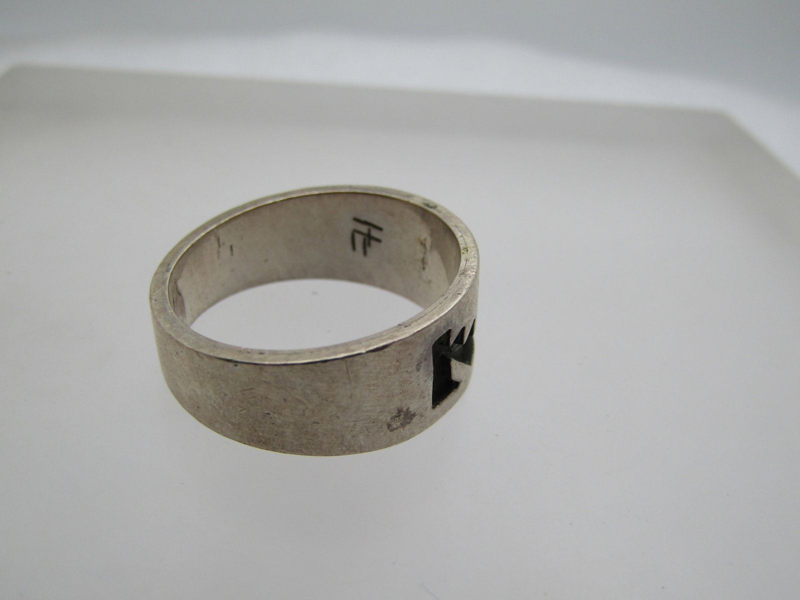 Vintage Sterling Carved Ring, Sz. 10.5, Signed. Could be Asian to Native American. - 5