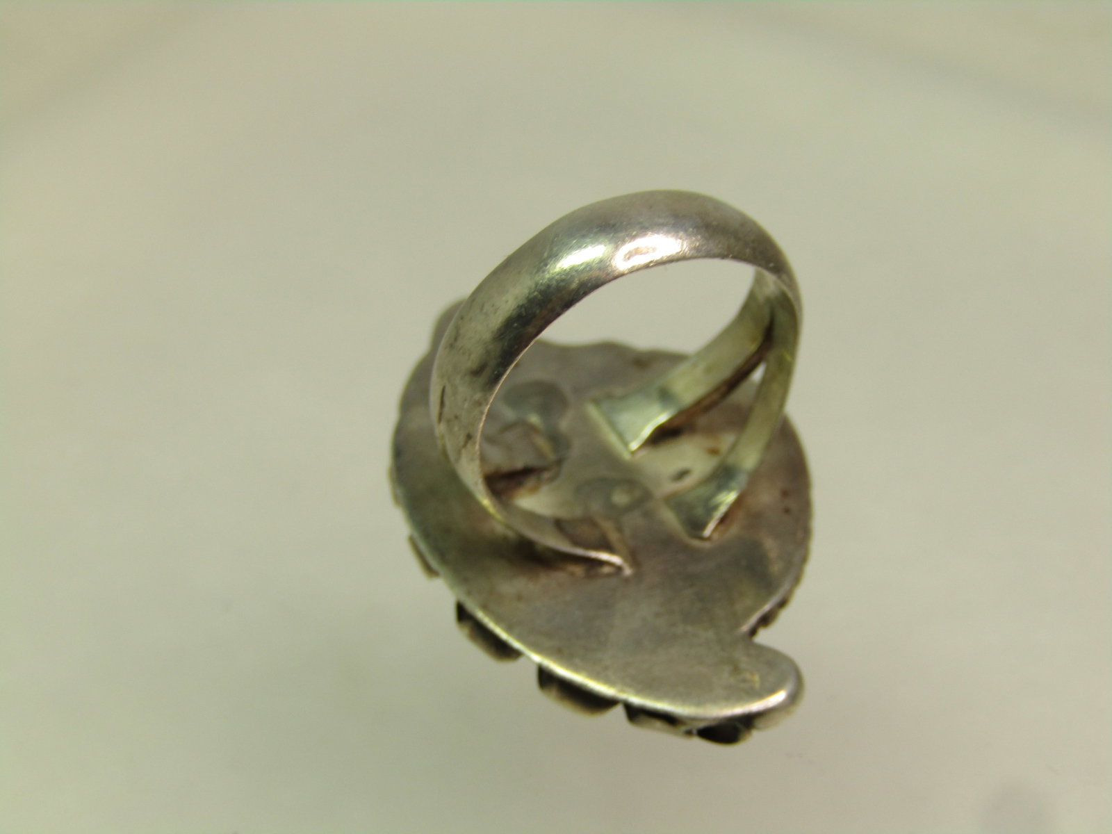 Vintage Sterling Southwestern Turquoise Ring, Feather Accents, Sz. 4.75, 1970's-1980's - 5