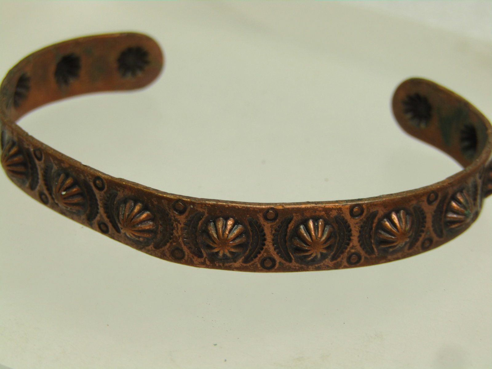 Vintage Southwestern Copper Cuff Bracelet, 6", 1960's-1970's, Signed Bell Trading - 2