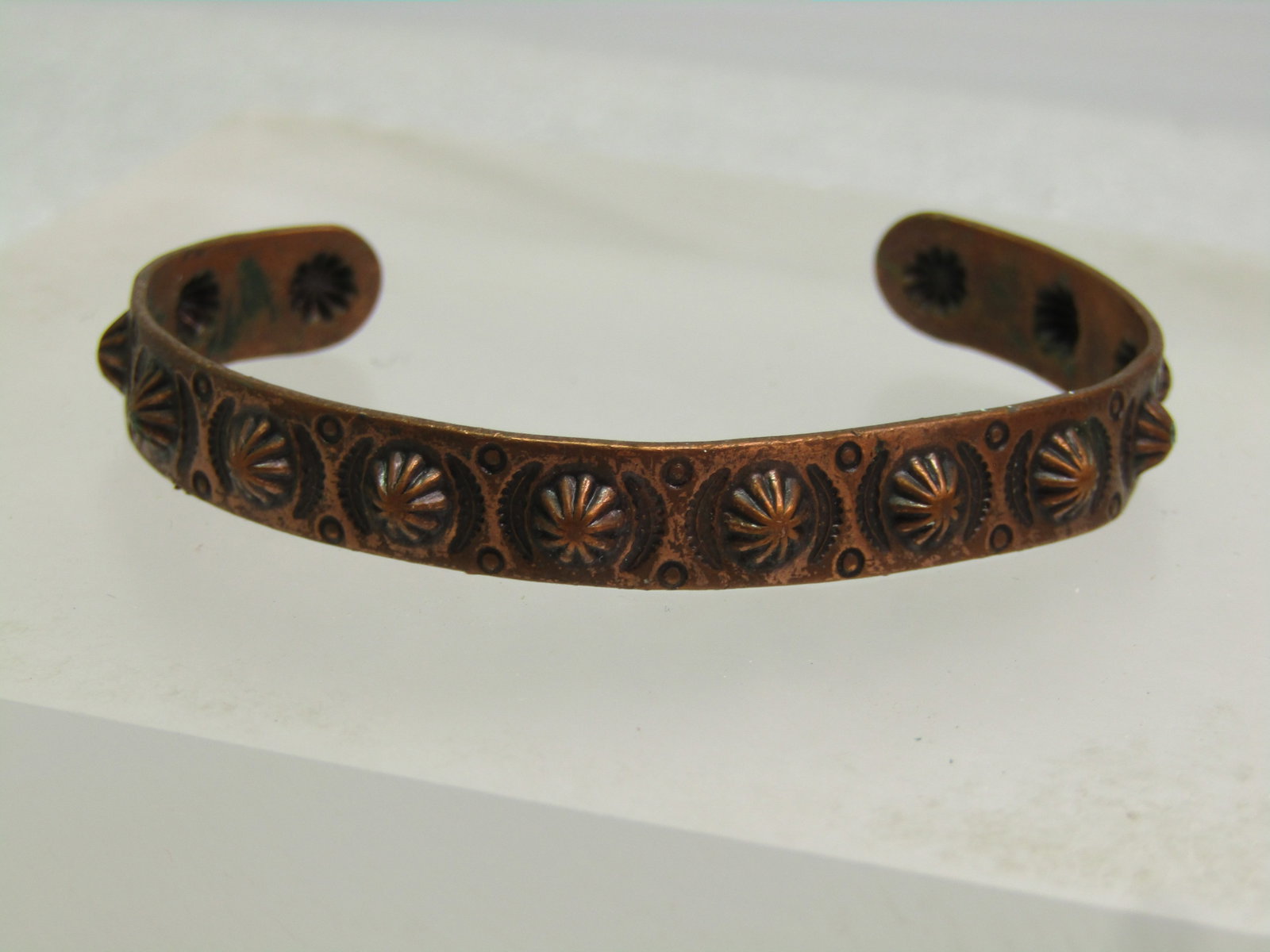 Vintage Southwestern Copper Cuff Bracelet, 6", 1960's-1970's, Signed Bell Trading - 4
