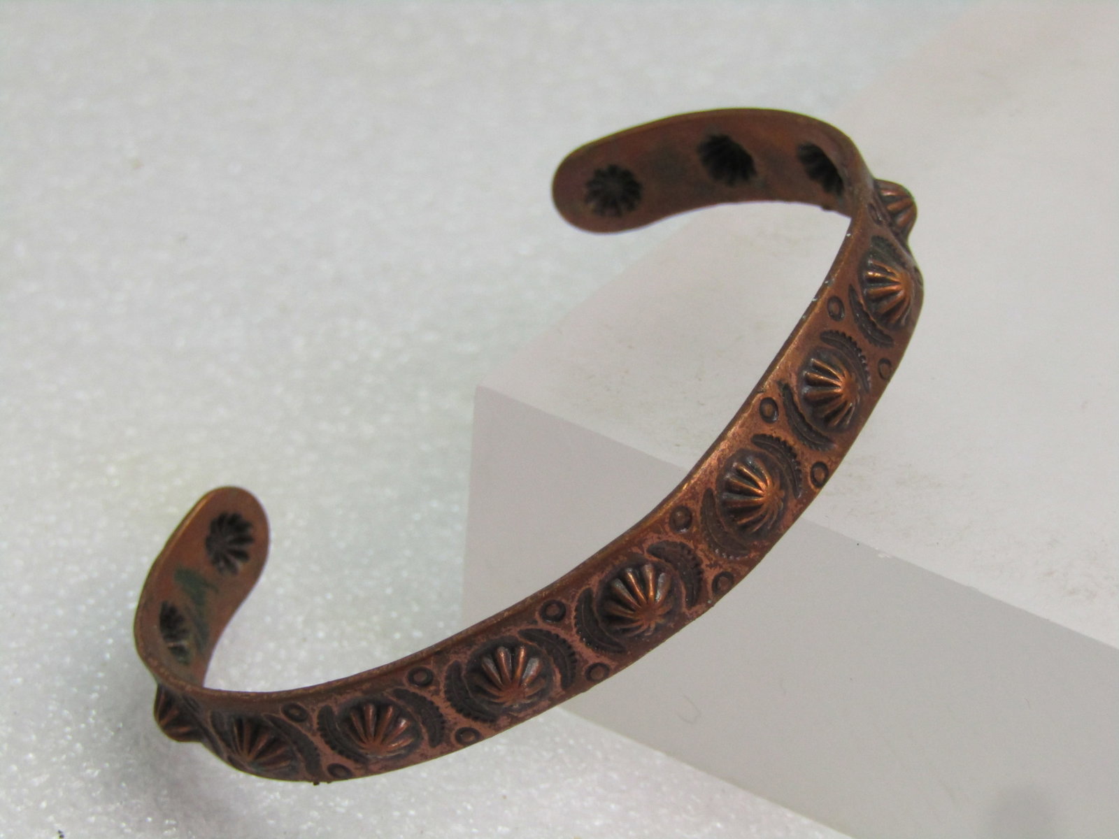 Vintage Southwestern Copper Cuff Bracelet, 6", 1960's-1970's, Signed Bell Trading - 5