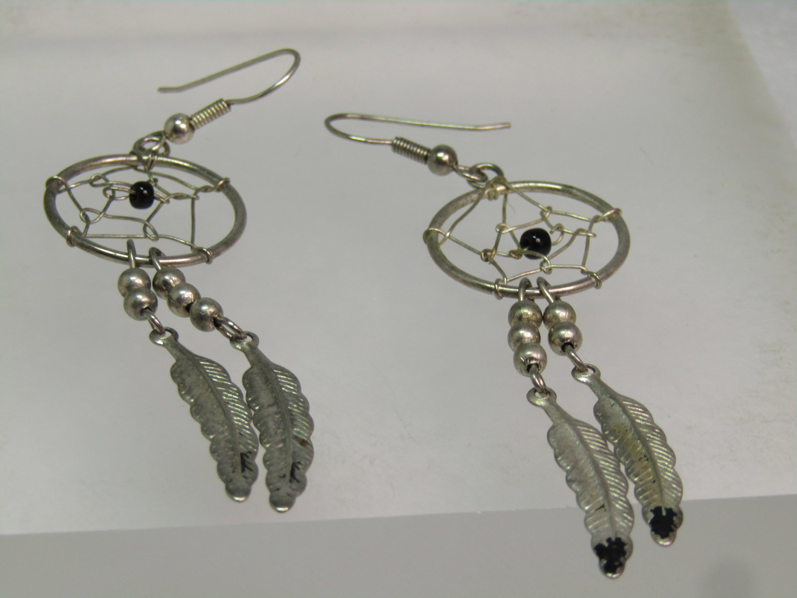 Vintage Southwestern Dreamcatcher Earrngs, Pierced, 1980's - 3