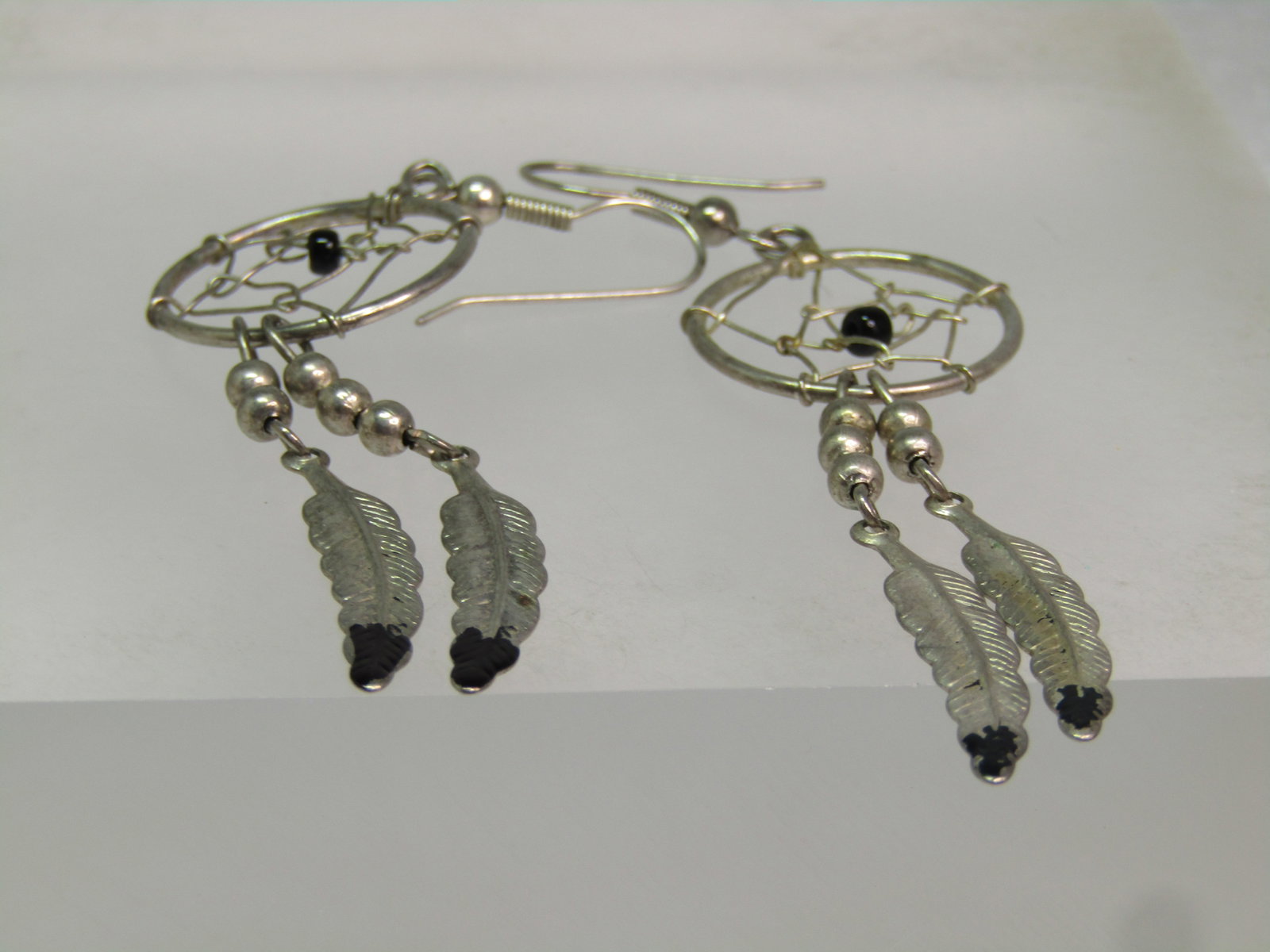 Vintage Southwestern Dreamcatcher Earrngs, Pierced, 1980's - 5