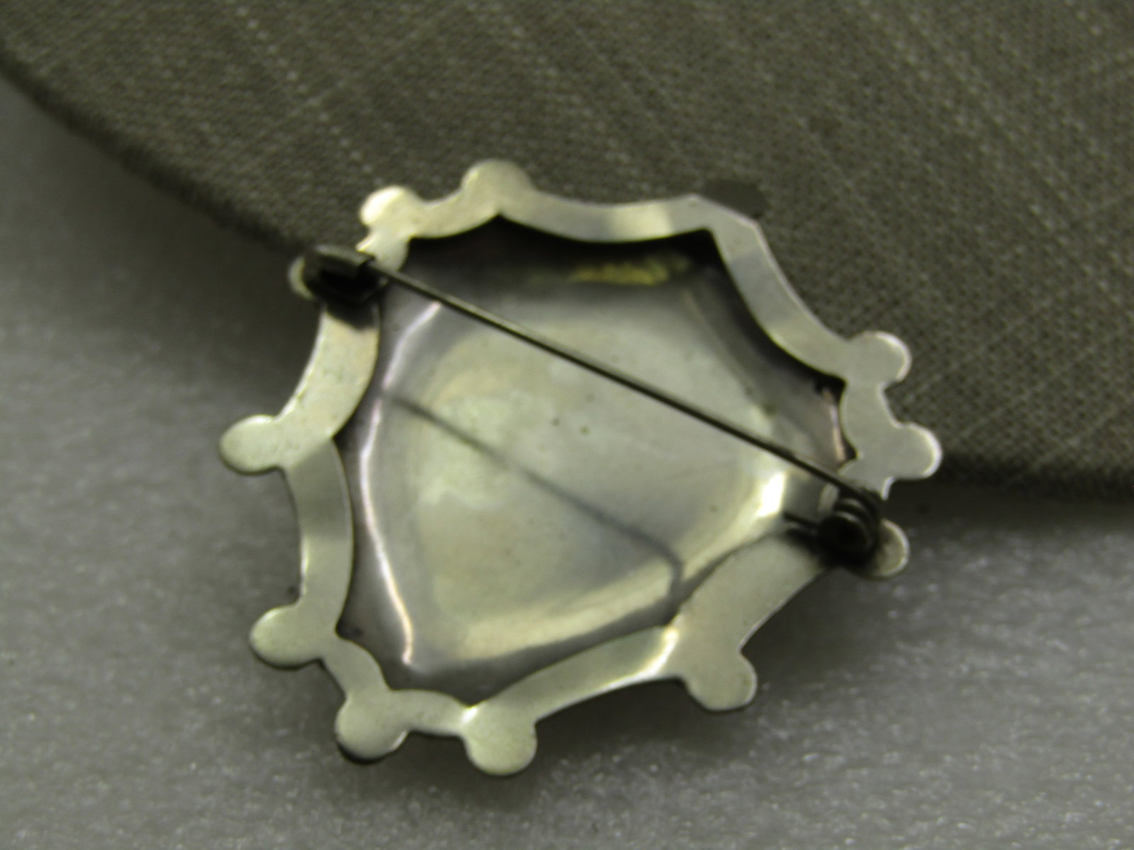 Vintage Orange Stone Bali Brooch, 2.5" - 5