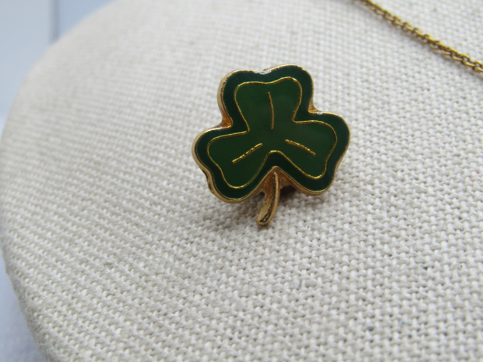 Vintage Shamrock Necklace, Irish Cross & Shamrock Tack Pins, 1960's-1970's, St. Patrick's Day. - 3