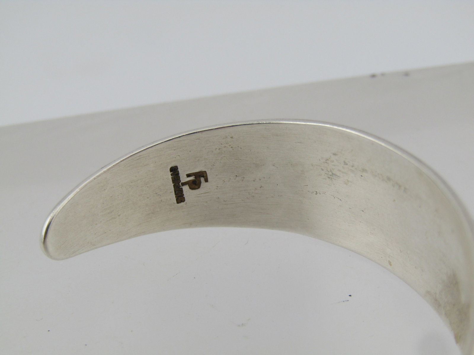 Vintage Sterling Southwestern Turquoise Bracelet, Cuff, 6.75, Signed FB, 1960's. - 3
