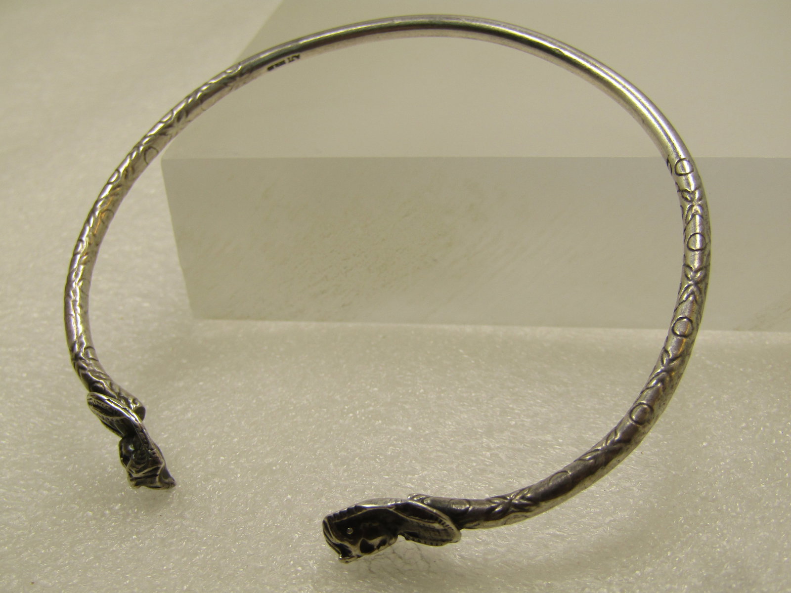 Vintage Sterling Egyptian Pharoah Cuff Bangle Bracelet, Signed AJI, 8", 1990's-2000's - 5