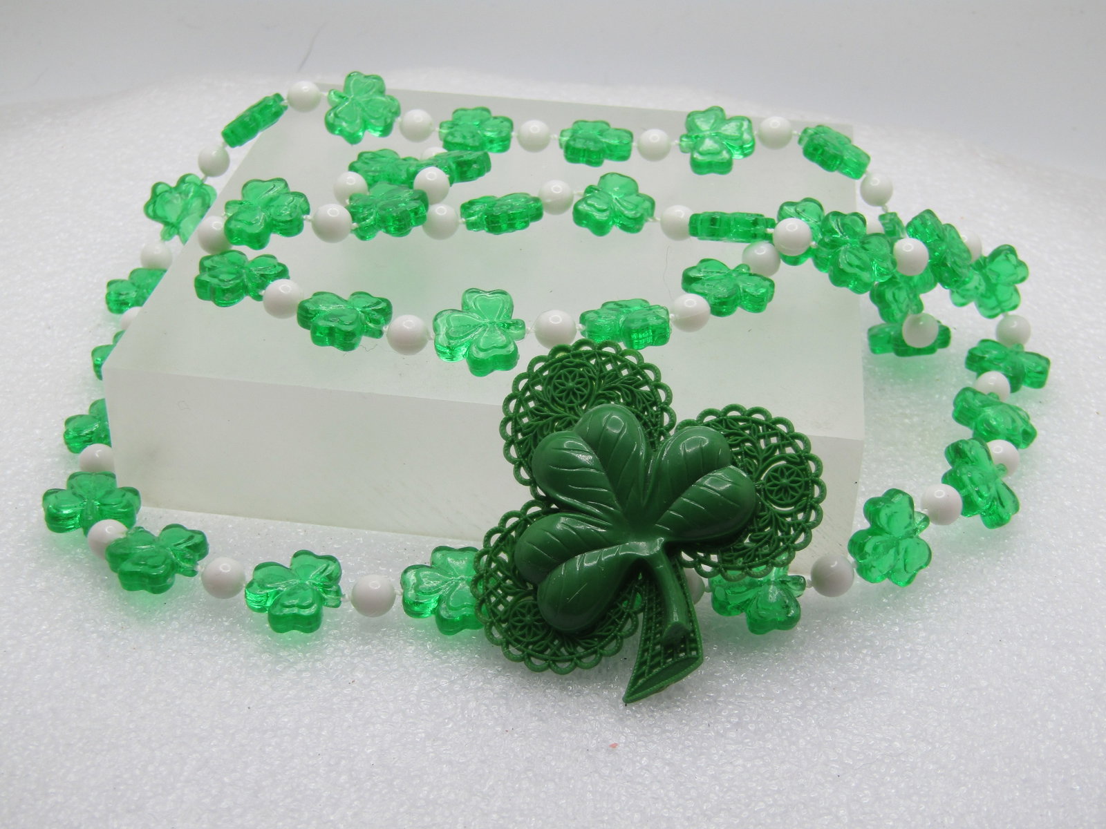 Vintage Irish/St. Patrick's Day Necklace & Clover Brooch, 1960's-1980's - 5