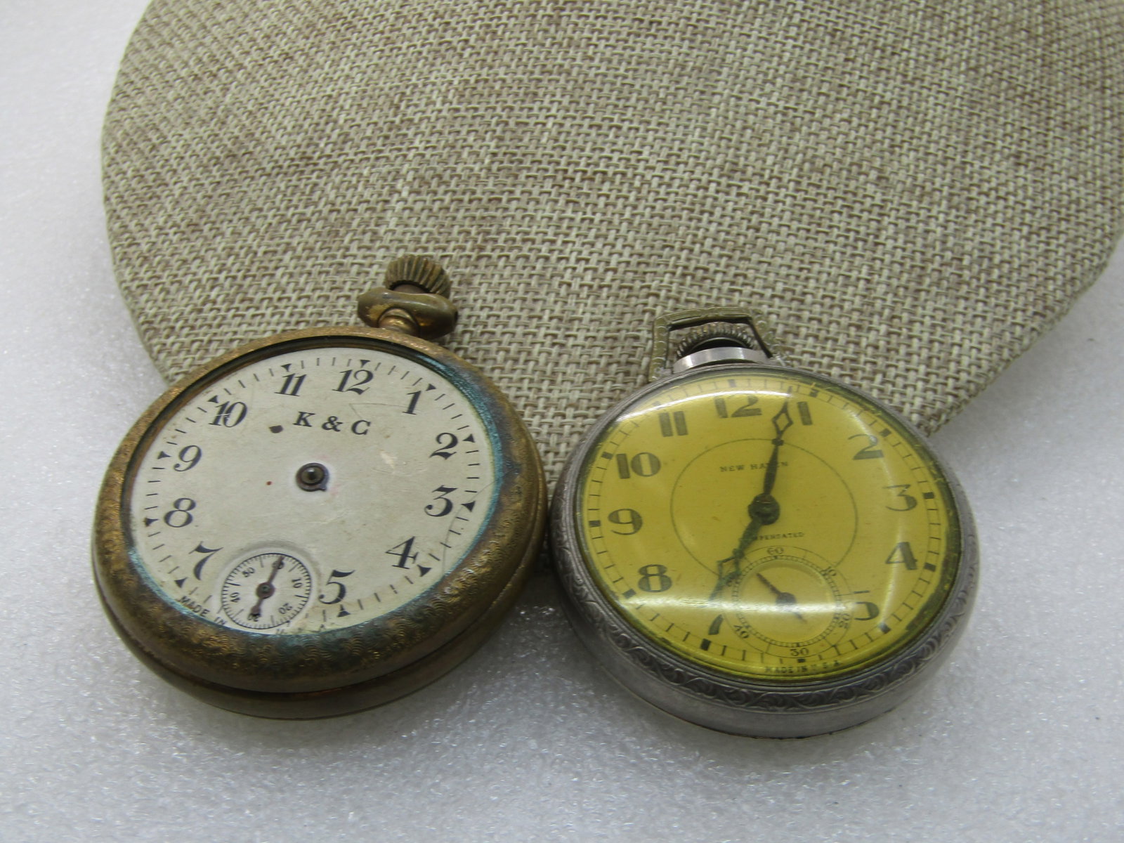 2 Antique Pocket Watches, Repurpose/Parts K & C, New Haven - 2