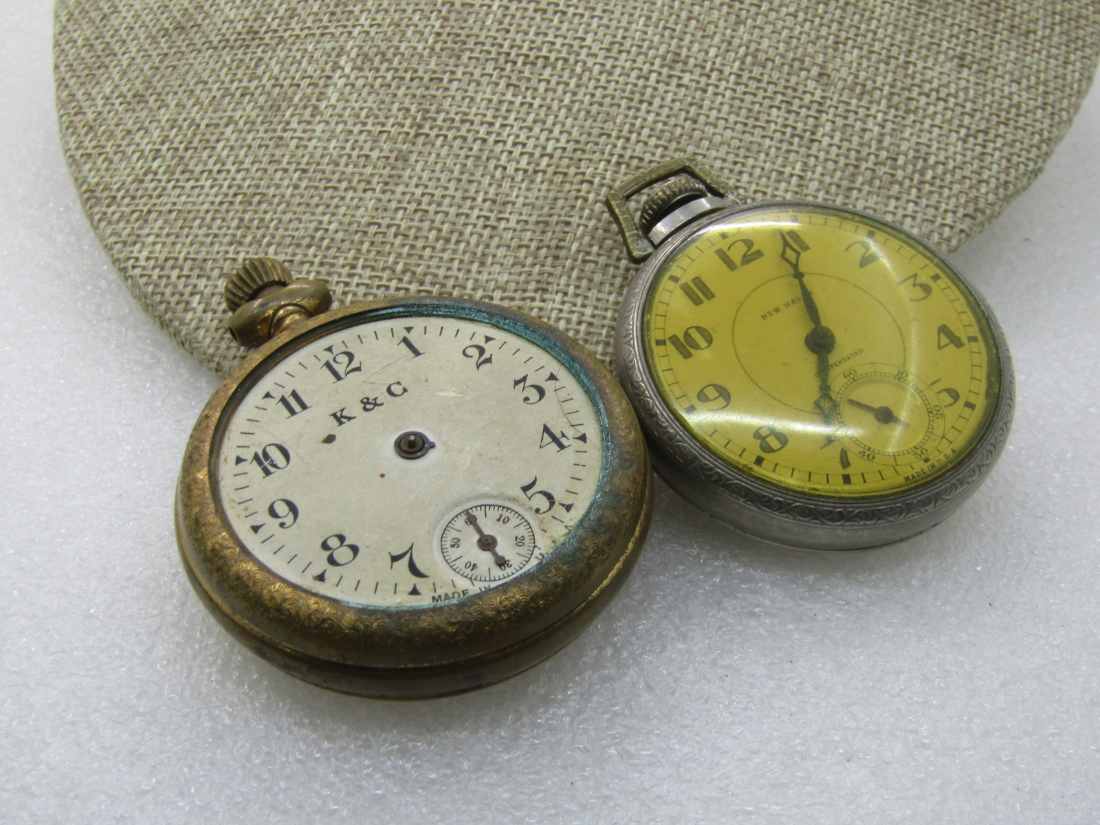 2 Antique Pocket Watches, Repurpose/Parts K & C, New Haven - 4