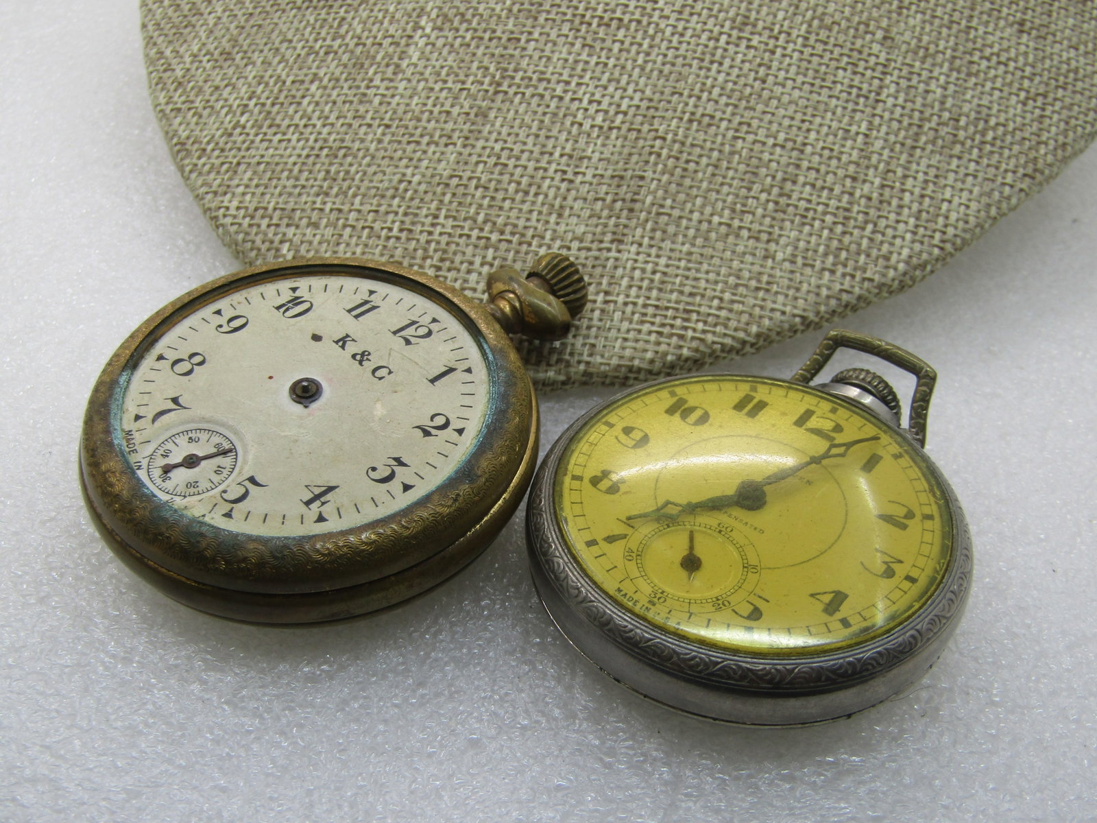2 Antique Pocket Watches, Repurpose/Parts K & C, New Haven - 6