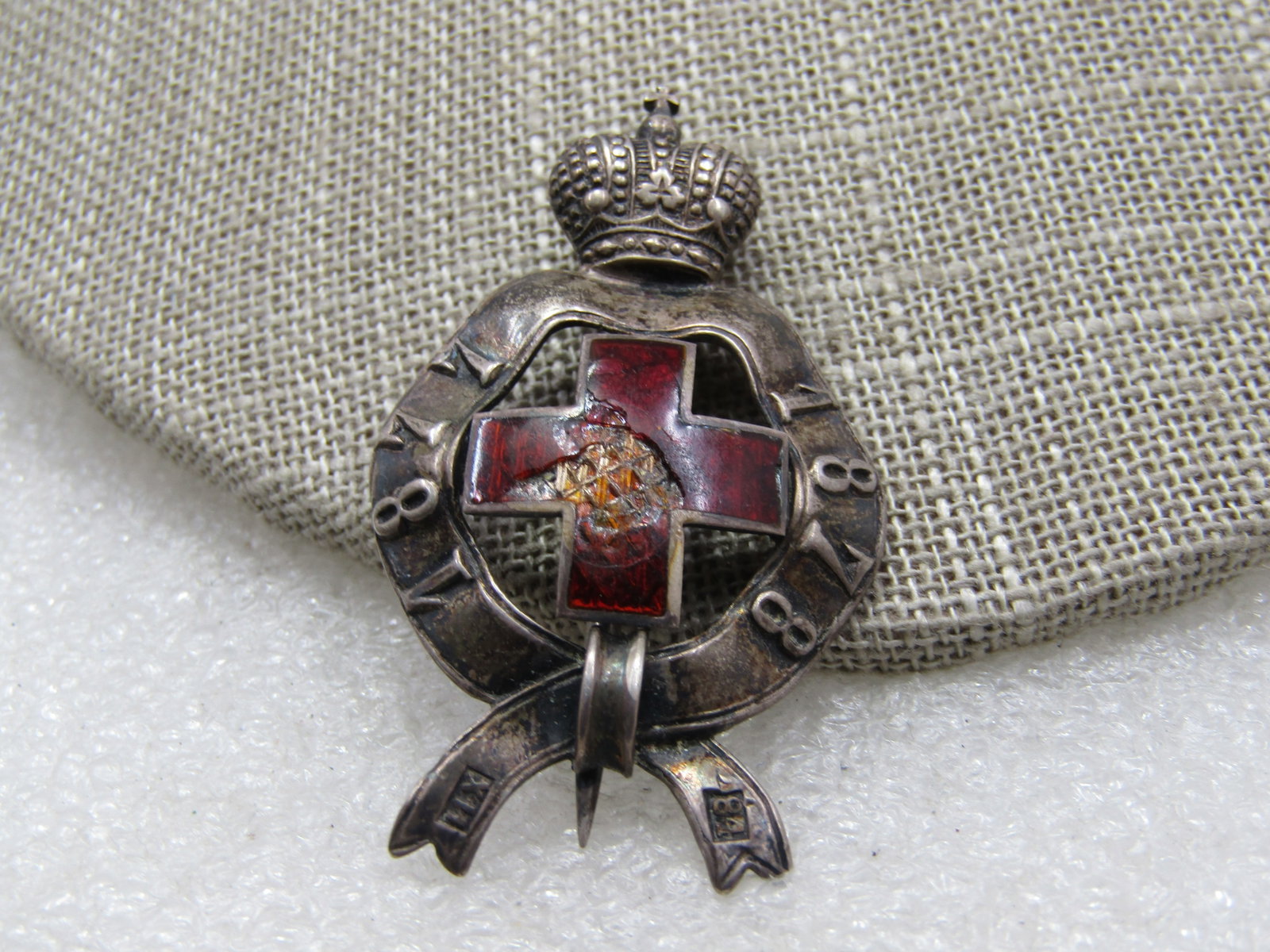 Vintage Native American Sterling Silver Mother of Pearl Brooch Pendant, Signed Nakai - 3