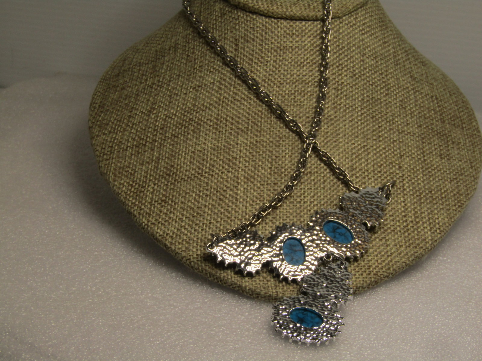 Vintage Costume Southwestern Faux Turquoise Necklace, 26", 1970's-1980's - 4