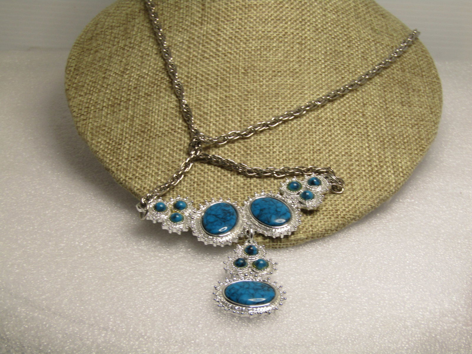 Vintage Costume Southwestern Faux Turquoise Necklace, 26", 1970's-1980's - 6
