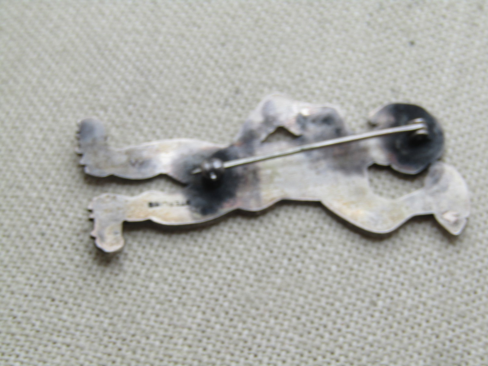 Vintage Sterling Football Player Brooch, No. 3, 1940's-1950's, Signed - 4