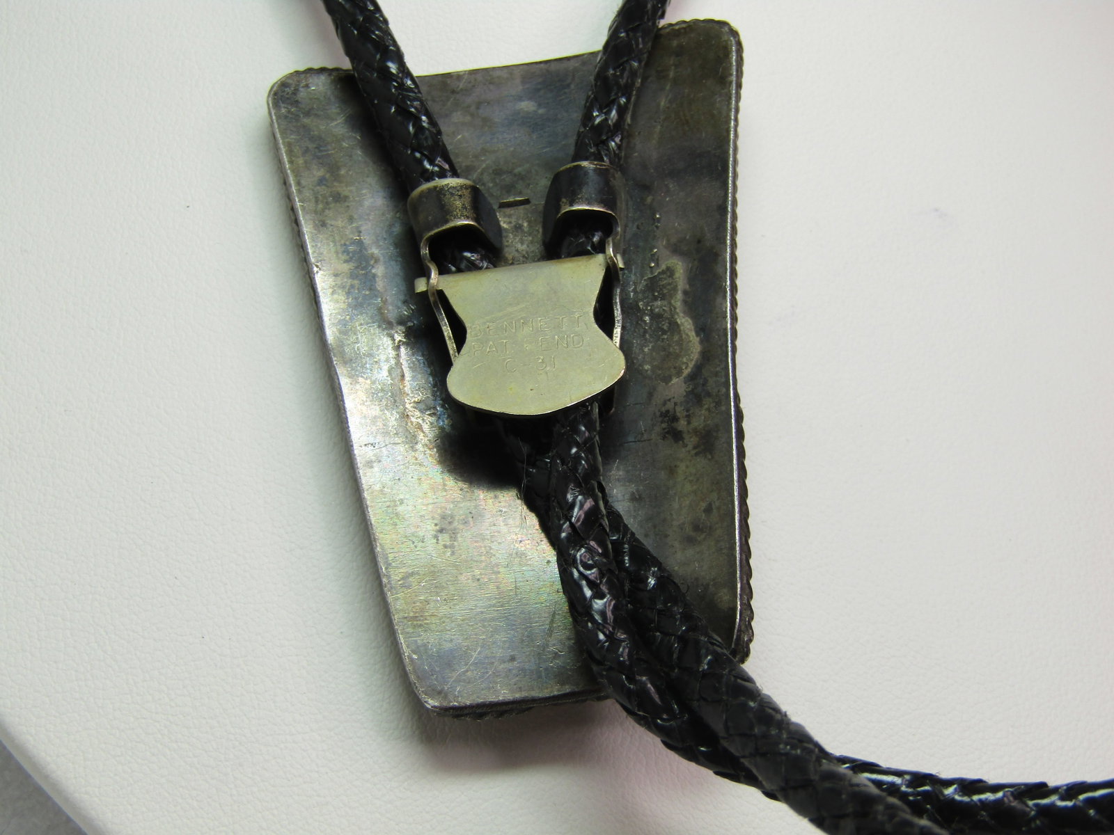 Vintage Sterling Southwestern Turquoise Bolo Tie, 34", 1960's-1970's - 5