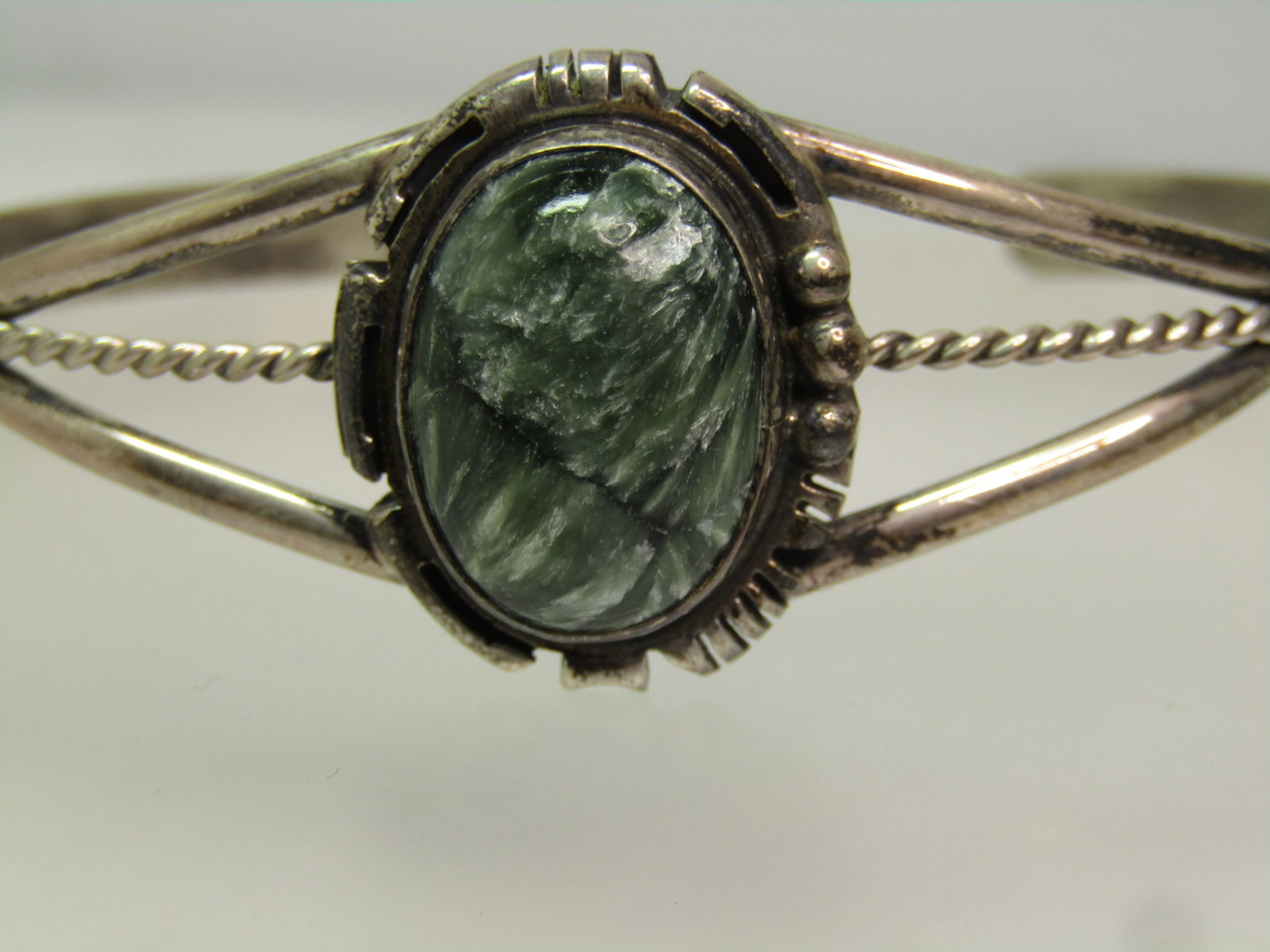 Vintage Sterling Southwestern Cuff Bracelet, Signed E. Jackson, Navajo, 1960's-1970's - 2